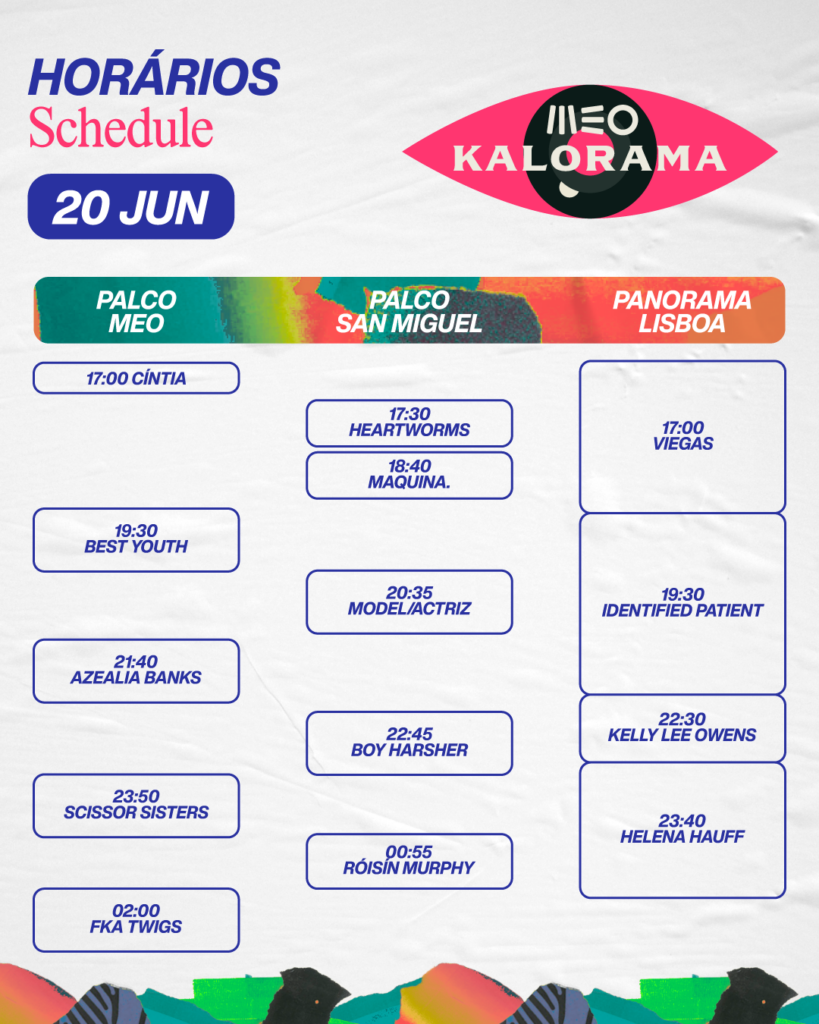 Horários MEO Kalorama 2025, MEO Kalorama, MEO Kalrama 2025, Deus Me Livro, Last Tour Portugal,