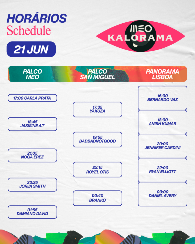 Horários MEO Kalorama 2025, MEO Kalorama, MEO Kalrama 2025, Deus Me Livro, Last Tour Portugal,