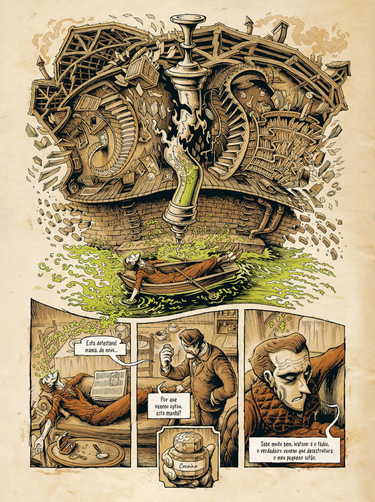 Na Cabeça de Sherlock Holmes, Deus Me Livro, Crítica, Arte de Autor, Cyril Lieron, Benoit Dahan, A Seita,