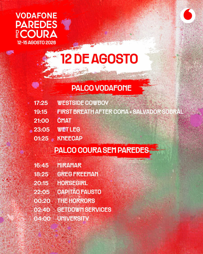 Vodafone Paredes de Coura, Vodafone Paredes de Coura 2026, Deus Me Livro, Horários,