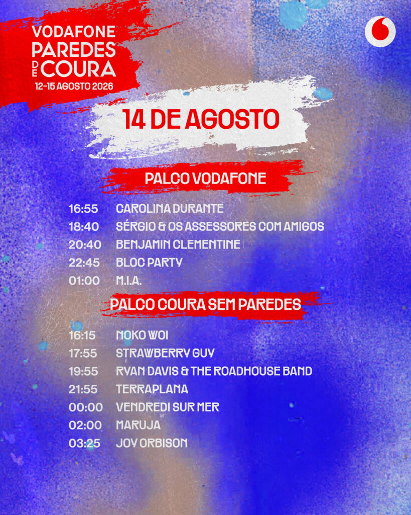 Vodafone Paredes de Coura, Vodafone Paredes de Coura 2026, Deus Me Livro, Horários,